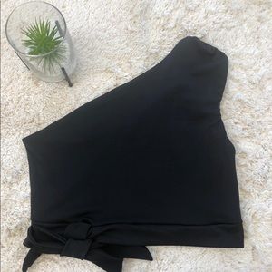 Black one sleeve Crop top